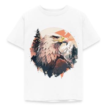 Adler Adlerkopf Natur Wildnis Wald Bäume Berge - Kinder T-Shirt - Weiß - Vorne - AI Model Kid Male (0cm)