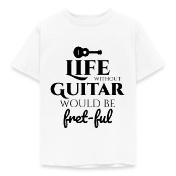 Fret-fully Funny: Célébrer la vie avec des guitares - T-shirt Enfant - blanc - Devant - AI Model Kid Male (0cm)