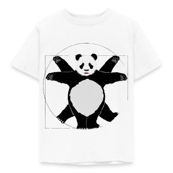 Vitruvian Panda Bär - Leonardo da Vinci - Kinder T-Shirt - Weiß - Vorne - AI Model Kid Male (0cm)