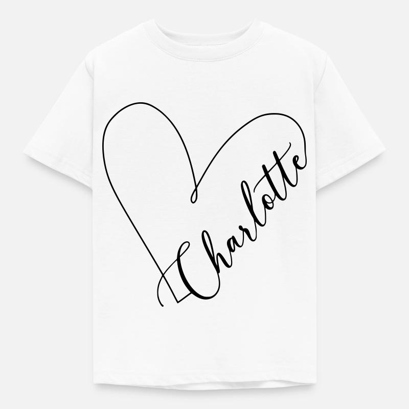 Charlotte Name Herzlinie - Kinder T-Shirt - Weiß