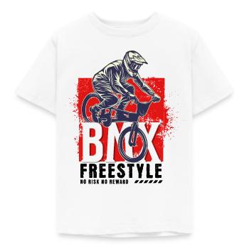 BMX vélo motard cascade freestyle vintage - T-shirt Enfant - blanc - Devant - AI Model Kid Male (0cm)