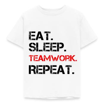 Teamwork Team Work Group Slogan Motive - Kids' T-Shirt - white - Front - AI Model Kid Male (0cm)