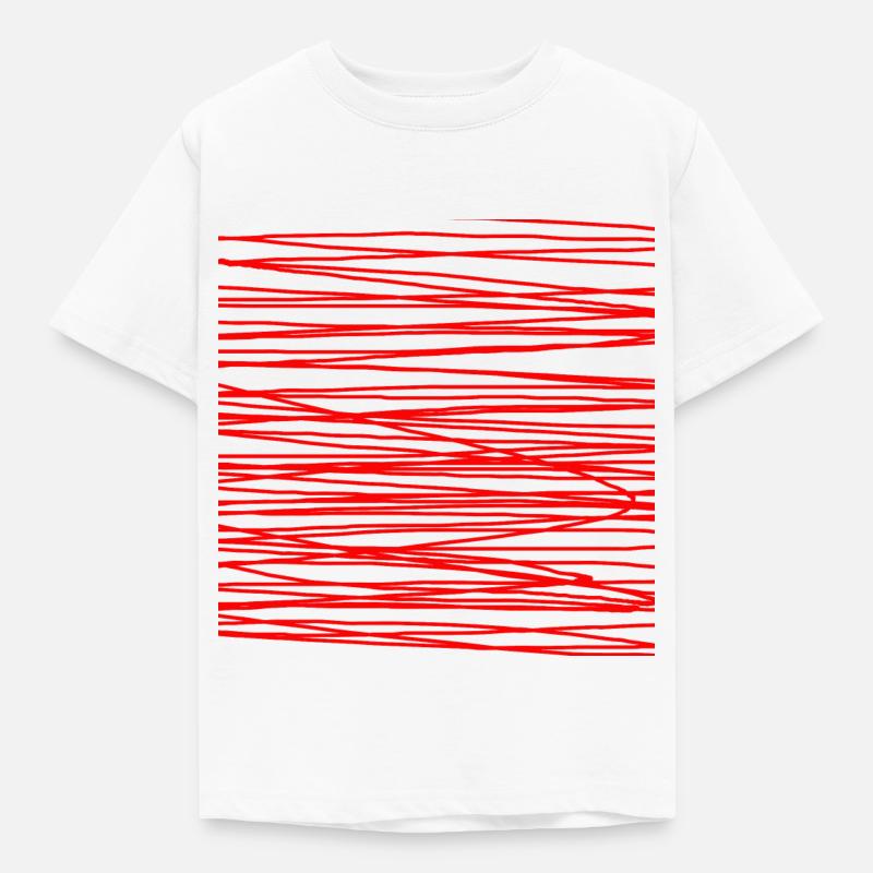 Stripe Red Art Pattern - Kids' T-Shirt - white