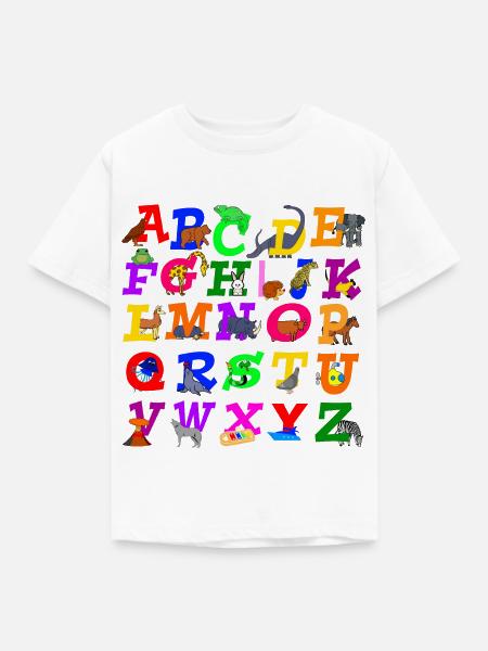 Alphabet - Kinder T-Shirt - Weiß