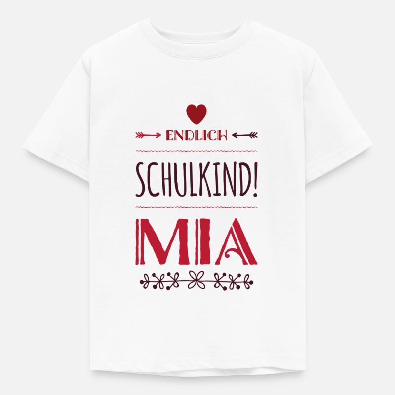 Endlich Schulkind Mia Einschulung - Kinder T-Shirt - Weiß