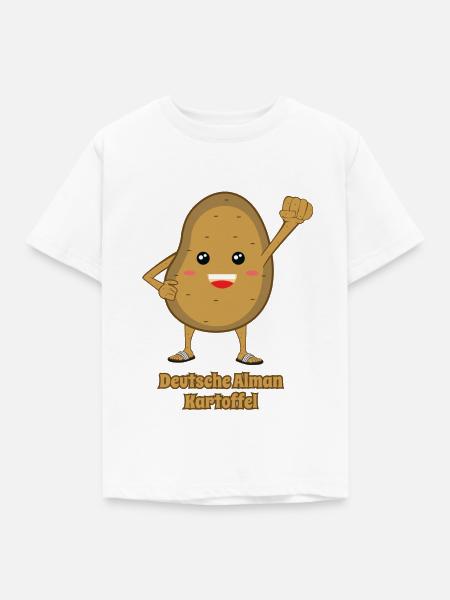 Deutsche Alman Kartoffel - Kinder T-Shirt - Weiß