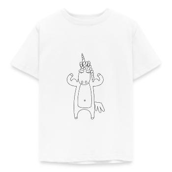 Ausmalen Kindergeburtstag starkes Einhorn - Kinder T-Shirt - Weiß - Vorne - AI Model Kid Male (0cm)