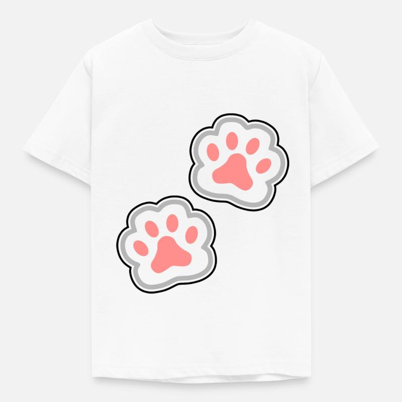 Pfoten Katze Hund - Kinder T-Shirt - Weiß