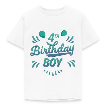 Birthday boy 4th - Kids' T-Shirt - white - Front - AI Model Kid Male (0cm)