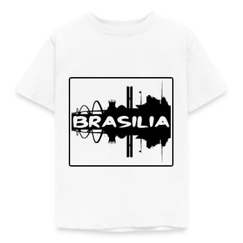 Brasilia Brazil Skyline Silhouette Travel Souvenir - Kids' T-Shirt - white - Front - AI Model Kid Male (0cm)