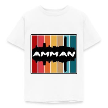 Amman Jordan Skyline Silhouette Souvenir de voyage - T-shirt Enfant - blanc - Devant - AI Model Kid Male (0cm)