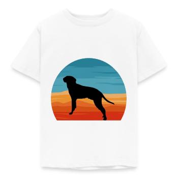 Braque Saint Germain Dog Silhouette Retro Coucher de soleil - T-shirt Enfant - blanc - Devant - AI Model Kid Male (0cm)
