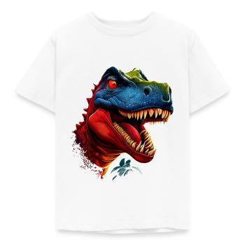 Unheimlicher Dinosaurier Tyrannosaurus Rex - Kinder T-Shirt - Weiß - Vorne - AI Model Kid Male (0cm)