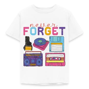 Never Forget: Funny Retro Design Ghetto Blaster - Kids' T-Shirt - white - Front - AI Model Kid Male (0cm)