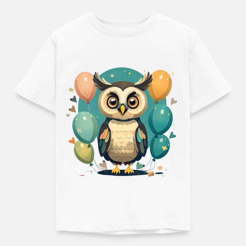 Eule - Kinder T-Shirt - Weiß