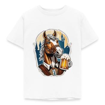 Lederhosen / Animal / Traditional costume / Tradition / Horse - Kids' T-Shirt - white - Front - AI Model Kid Male (0cm)