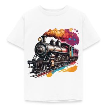 Zug / Lokomotive / Dampflok / Eisenbahn / Lock - Kinder T-Shirt - Weiß - Vorne - AI Model Kid Male (0cm)