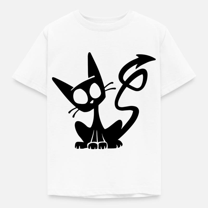 Devil Black Cat - T-shirt Enfant - blanc