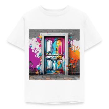 Porte / Entrée / Serrure / Portail / Porte d’entrée / Design - T-shirt Enfant - blanc - Devant - AI Model Kid Male (0cm)