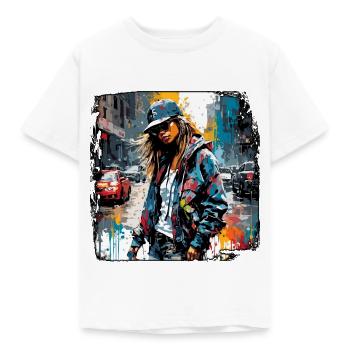 Rapper / Hip Hop / Song / Cool / Rhymes / Beat - Kids' T-Shirt - white - Front - AI Model Kid Male (0cm)