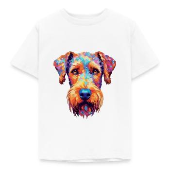 Airedale Terrier Dog Breed Watercolor Cartoon Kawa - Kids' T-Shirt - white - Front - AI Model Kid Male (0cm)