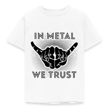 In Metal we trust - Kinder T-Shirt - Weiß - Vorne - AI Model Kid Male (0cm)