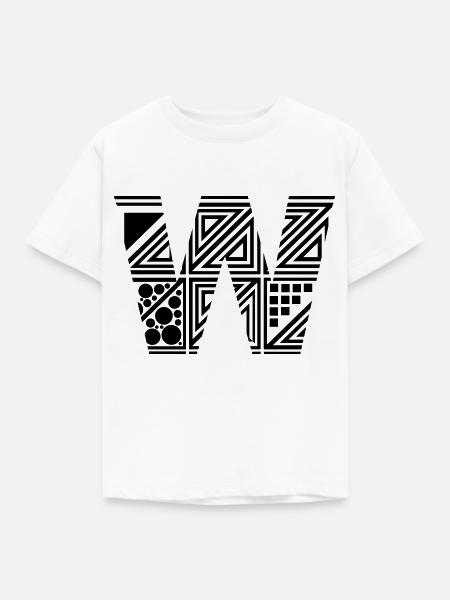 Buchstabe W - Kinder T-Shirt - Weiß