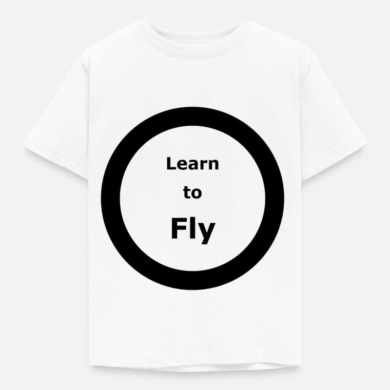 Vorlage 3000x3000 KREIS Learn to Fly 2 - Kinder T-Shirt - Weiß
