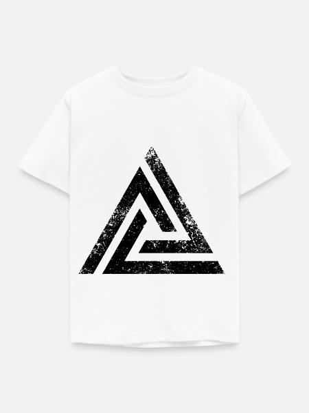TRIANGLES DREIECKE GRUNGE - Kinder T-Shirt - Weiß