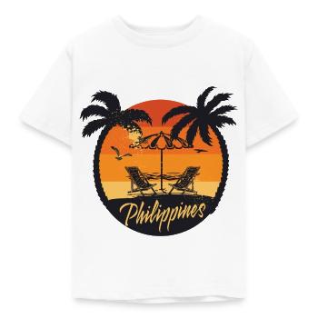 Backpacker Retro Philippines Voyage Asie du Sud-Est - T-shirt Enfant - blanc - Devant - AI Model Kid Male (0cm)