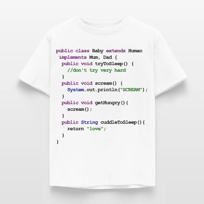 Java Code New Baby - Cuddle T-shirt Enfant