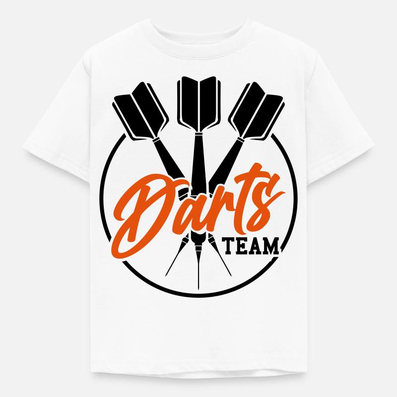 Darts Team Dartpfeile Dart Emblem Logo Bullseye - Kinder T-Shirt - Weiß
