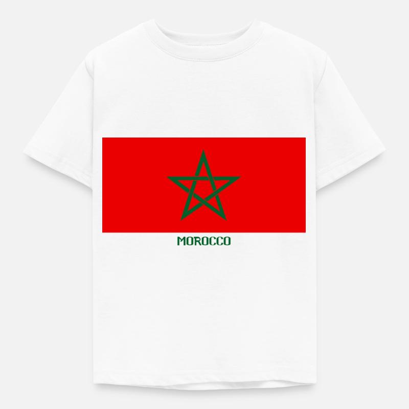 Maroc Drapeau Marocain Étoile Verte - T-shirt Enfant - blanc
