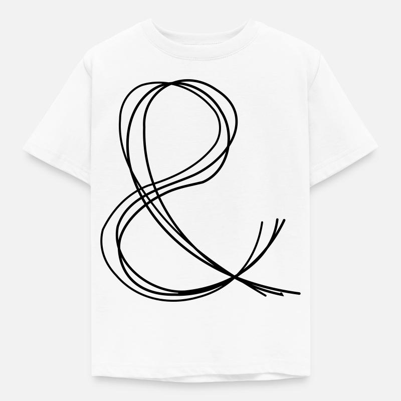 Ampersand Handdrawn - Kinder T-Shirt - Weiß