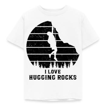 I Love Hugging Rocks Bouldering Rock Boulder Climb - Kinder T-Shirt - Weiß - Vorne - AI Model Kid Male (0cm)