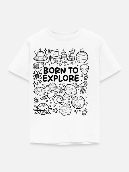 Geboren, um zu entdecken - Kinder T-Shirt - Weiß