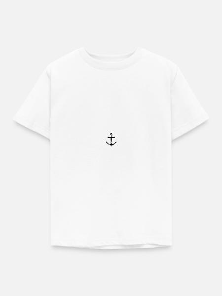 Anker mit Seil Symbol - Kinder T-Shirt - Weiß