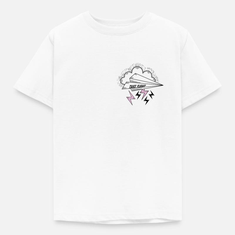 Flug nehmen - Kinder T-Shirt - Weiß