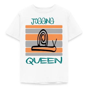 Jogging Queen / Fitness / Sprüche / Trend - Kinder T-Shirt - Weiß - Vorne - AI Model Kid Male (0cm)
