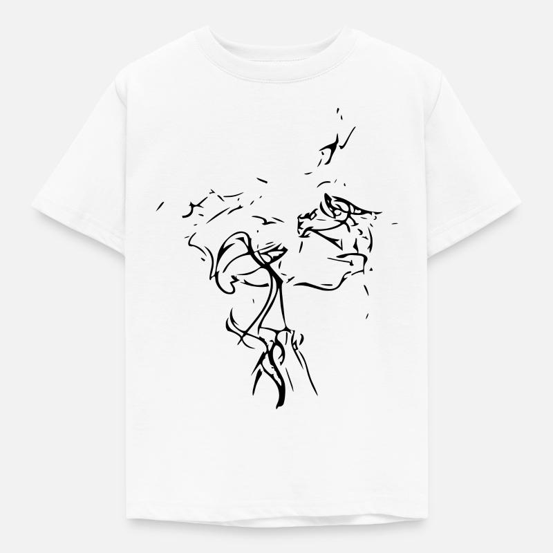 Abstract Swirl / Line / Black / Pattern - Kids' T-Shirt - white