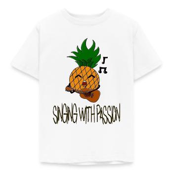 Singing with passion / Singing / Pineapple / Sayings - Kids' T-Shirt - white - Front - AI Model Kid Male (0cm)