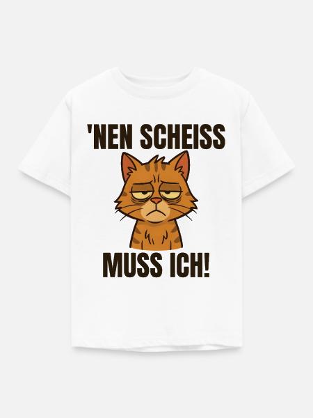 Lustige Katze mit frechem Spruch - Kinder T-Shirt - Weiß