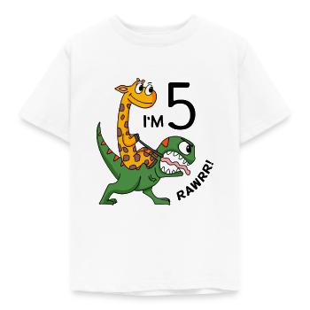 5. Geburtstag - 5 Jahre alt - Kindergeburtstag - Kinder T-Shirt - Weiß - Vorne - AI Model Kid Male (0cm)
