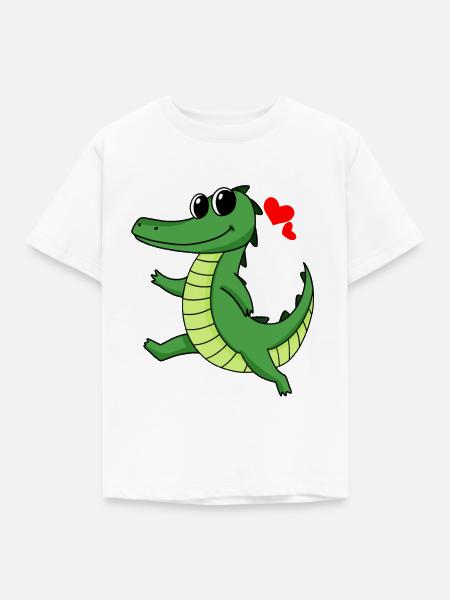 Krokodil - Kinder T-Shirt - Weiß