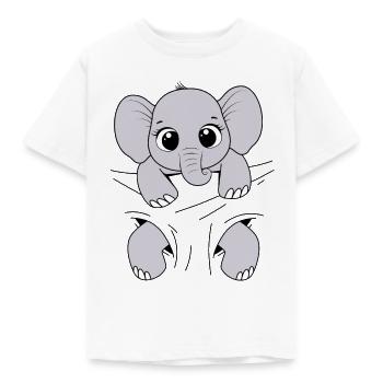 Baby Elefant Tier Elefantenbaby tragen Babyelefant - Kinder T-Shirt - Weiß - Vorne - AI Model Kid Male (0cm)
