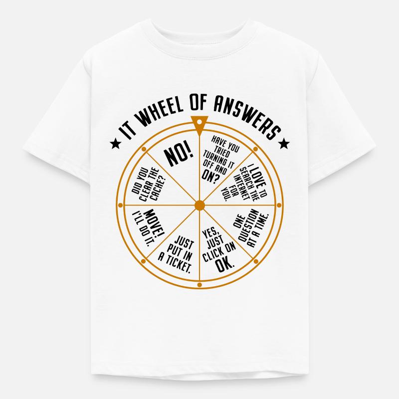 Support informatique Roue de la fortune Service Desk IT Helpdesk Nerd - T-shirt Enfant - blanc