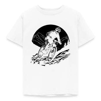 Mountainbiker Grafik - Kinder T-Shirt - Weiß - Vorne - AI Model Kid Male (0cm)