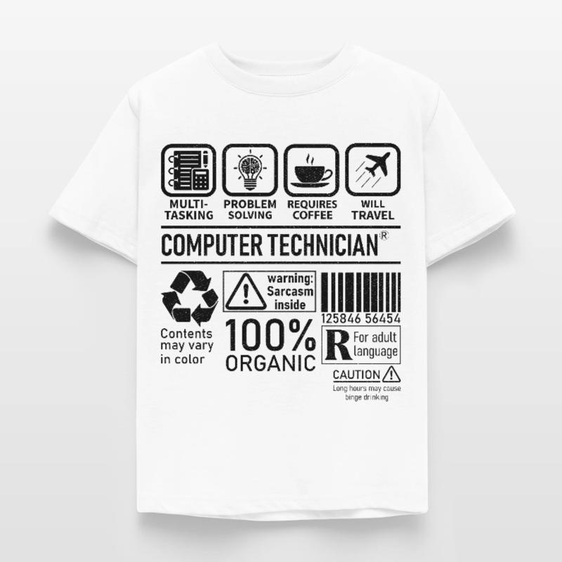 Computer Technician multi tasking problem solving Kinder T-Shirt