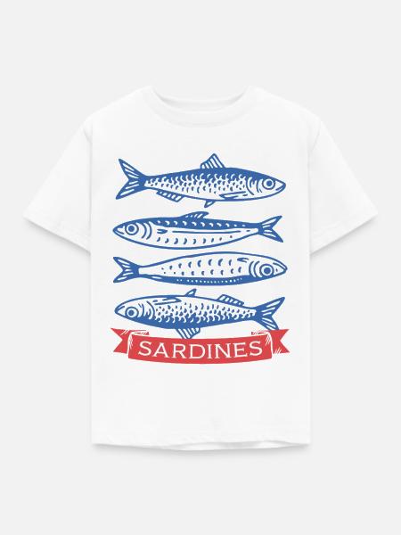 Sardinen - Kinder T-Shirt - Weiß