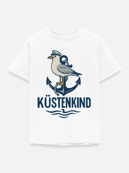 Küstenkind Anker Seemotiv - Kinder T-Shirt - Weiß